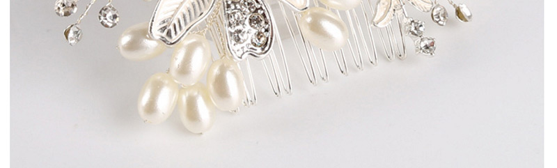 Elegant Silver Color Flowers&pearls Decorated Hair Comb,Bridal Headwear