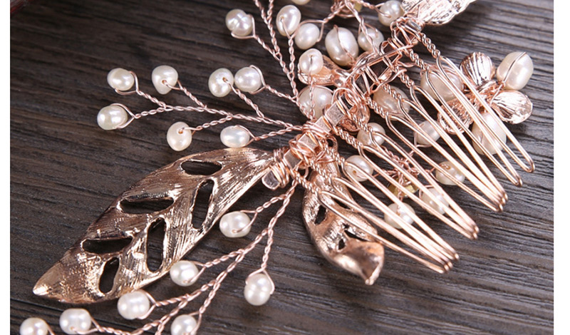 Elegant Silver Color Leaf&pearls Decorated Hair Comb,Bridal Headwear
