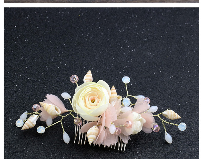 Elegant Multi-color Conch&flowers Decorated Hair Comb,Bridal Headwear