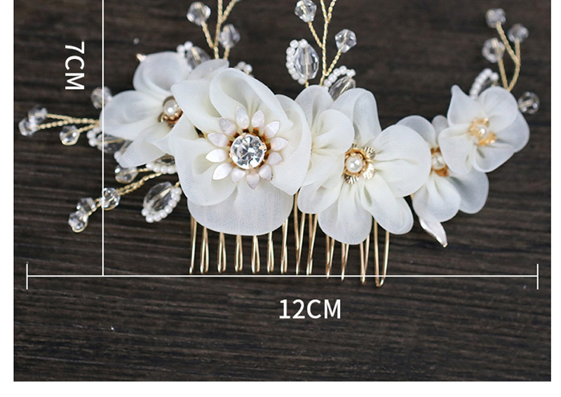 Elegant White Flowers Decorated Simple Hair Comb,Bridal Headwear