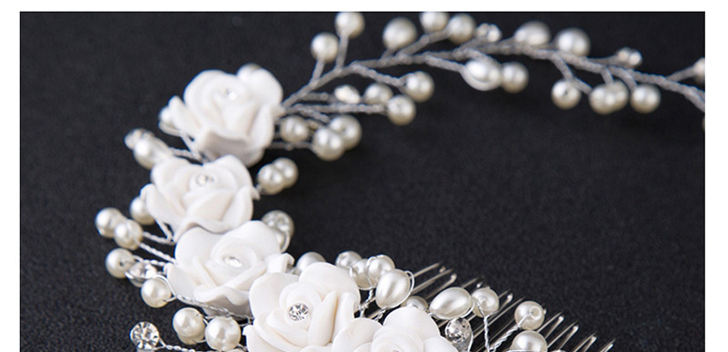 Elegant Silver Color Flowers&pearls Decorated Hair Comb,Hair Ribbons