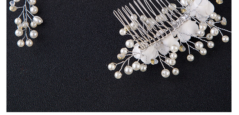 Elegant Silver Color Flowers&pearls Decorated Hair Comb,Hair Ribbons