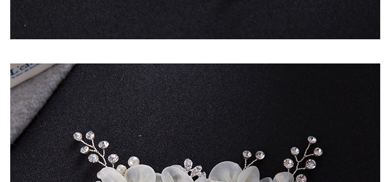 Elegant Beige Flowers&diamond Decorated Hair Comb,Bridal Headwear