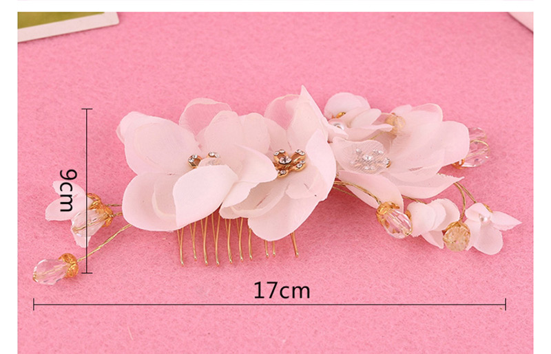 Elegant Red Flowers Decorated Pure Color Hair Comb,Hairpins