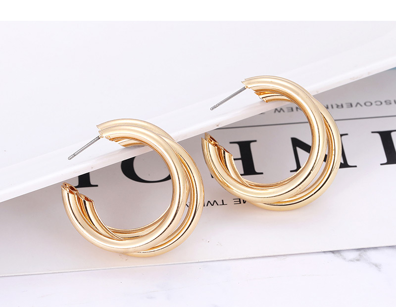 Elegant Gun Black Circular Ring Design Pure Color Earrings,Stud Earrings