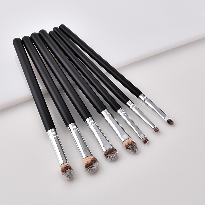 Fashion Black+coffee Flame Shape Design Eyes Brush(7pcs),Beauty tools