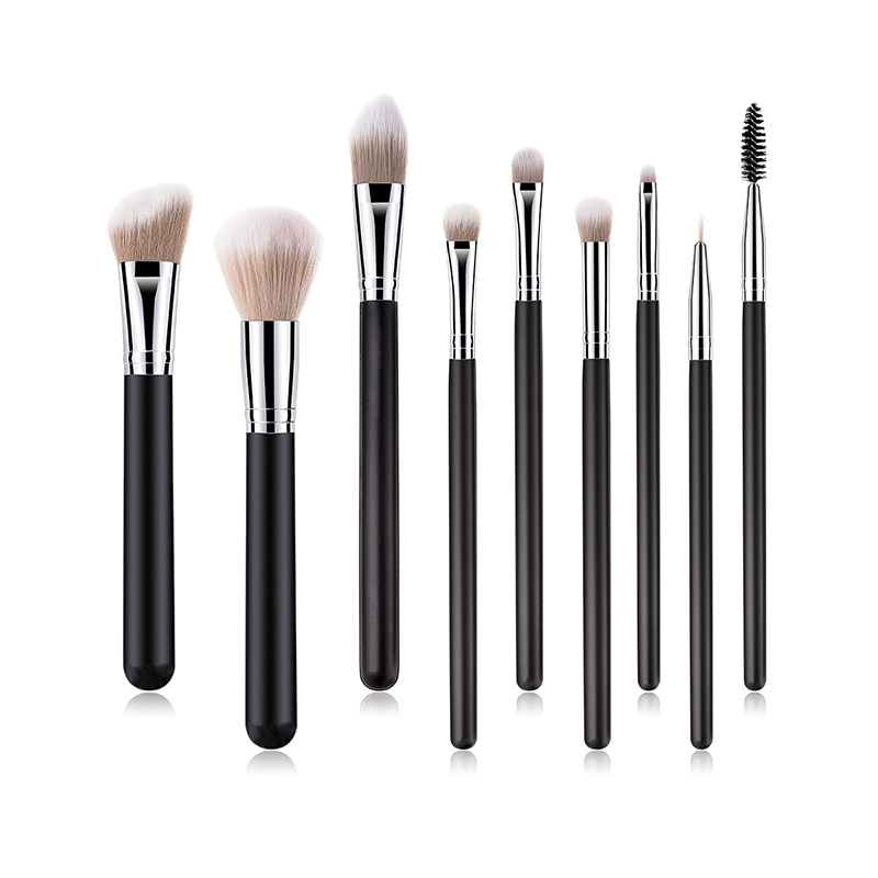 Fashion Black+gray Color Mathcing Design Cosmetic Brush(9pcs),Beauty tools