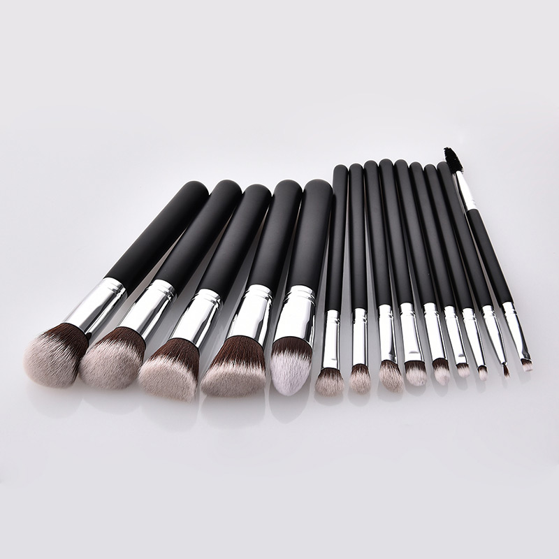 Fashion Black+brown Color Mathcing Design Cosmetic Brush(14pcs),Beauty tools
