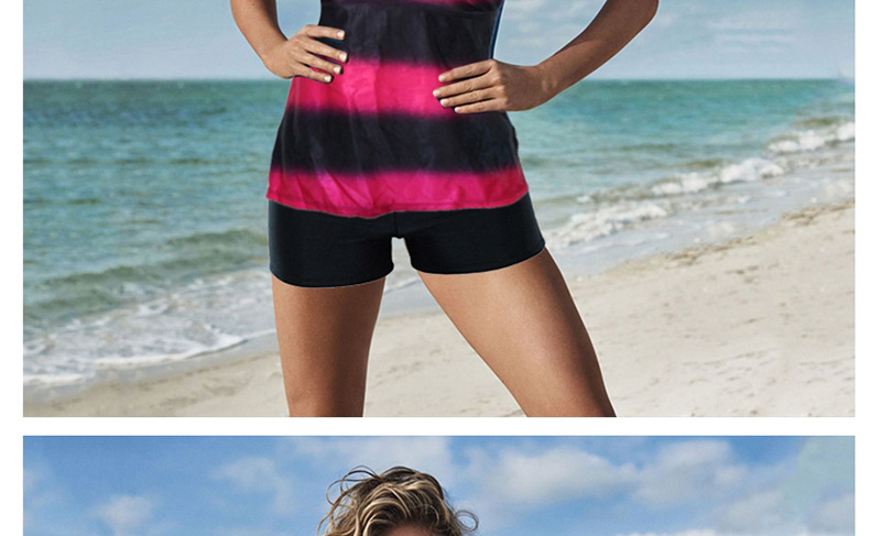 Sexy Purple Round Neckline Design Split Swimsuit,Swimwear Plus Size