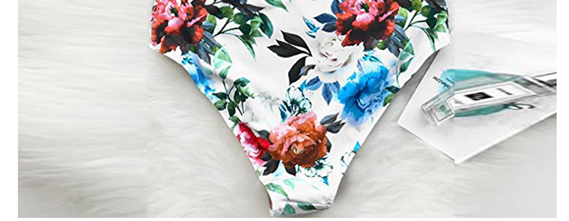 Sexy Multi-color Flowers Pattern Decorated Split Swimsuit,Bikini Sets