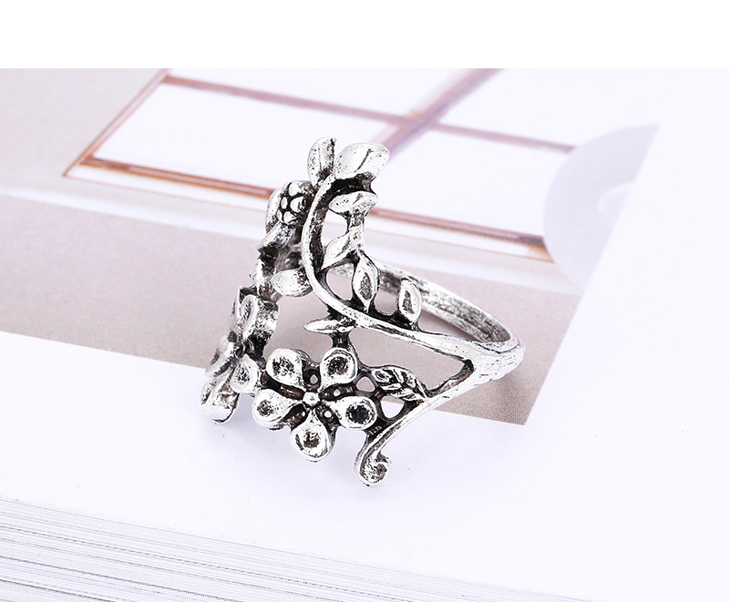 Fashion Silver Color Flower Shape Decorated Rings(4pcs),Fashion Rings