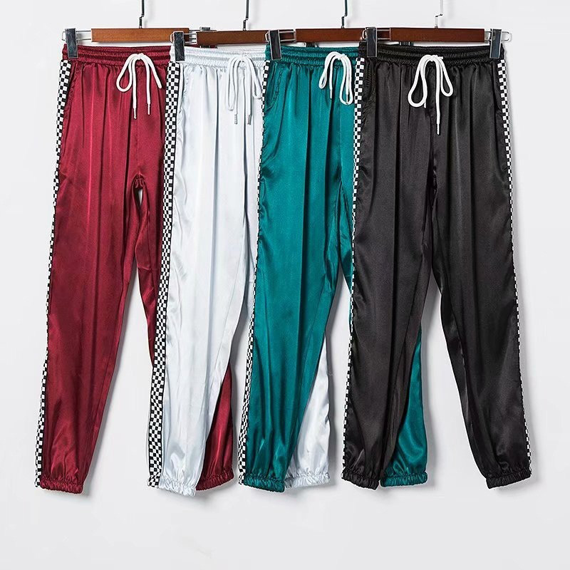 Fashion Gray Grid Pattern Decorated Pants,Pants