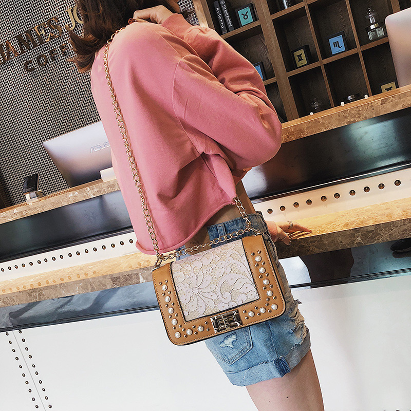 Fashion Pink Rivet Decorated Bag,Shoulder bags
