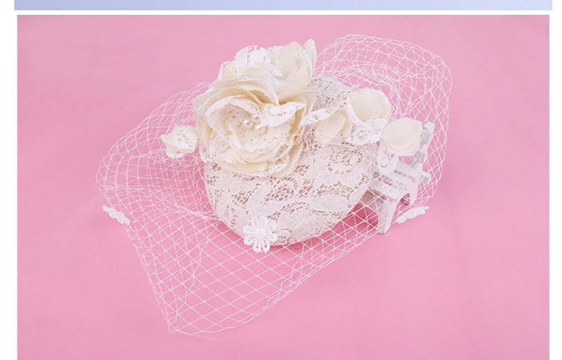 Fashion Beige Pure Color Decorated Flower Hair Accessories,Hair Ribbons