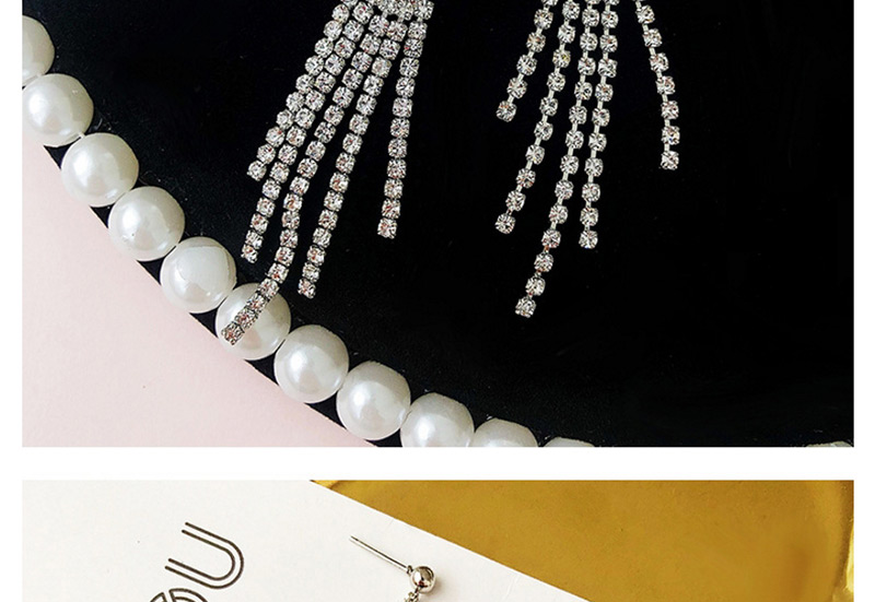 Fashion Silver Color Full Diamond Decorated Tassel Earrings,Drop Earrings