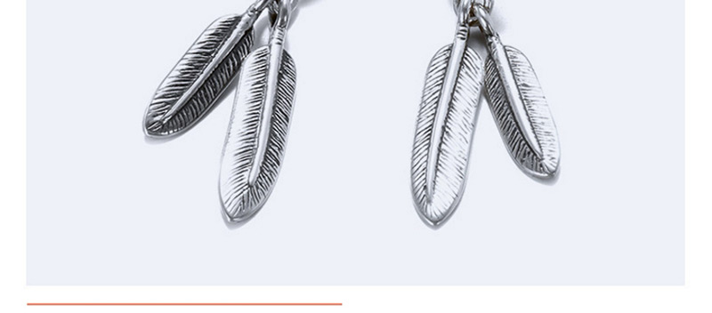 Fashion Silver Color Feather Shape Decorated Earrings,Drop Earrings