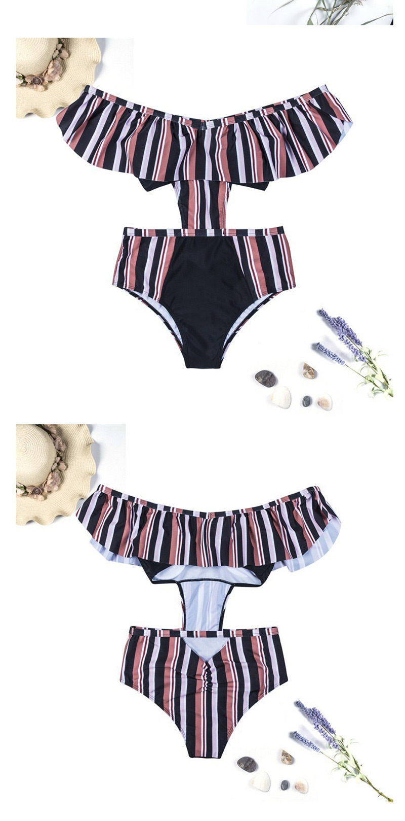 Sexy Pink Flower Pattern Decorated One-piece Swimwear,Bikini Sets