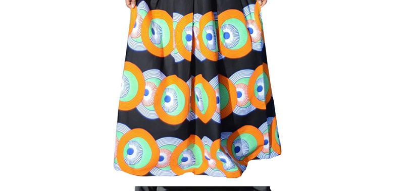 Fashion Multi-color Round Pattern Decorated Dress,Skirts