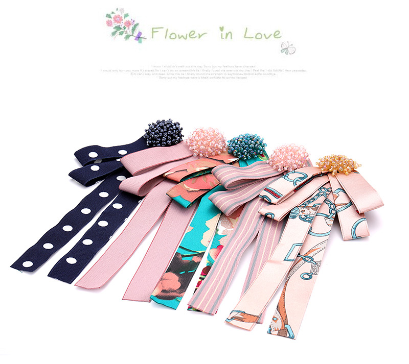 Fashion Pink Stripe Pattern Decorated Bowknot Brooch,Korean Brooches