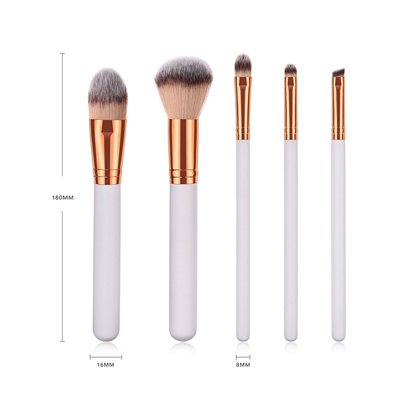 Fashion White Round Shape Decorated Makeup Brush(5 Pcs),Beauty tools