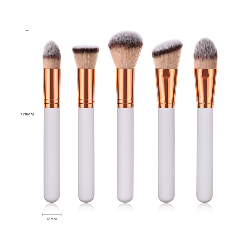 Fashion White Round Shape Decorated Makeup Brush(5 Pcs),Beauty tools