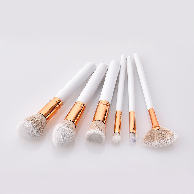 Fashion White Round Shape Decorated Makeup Brush(6 Pcs),Beauty tools