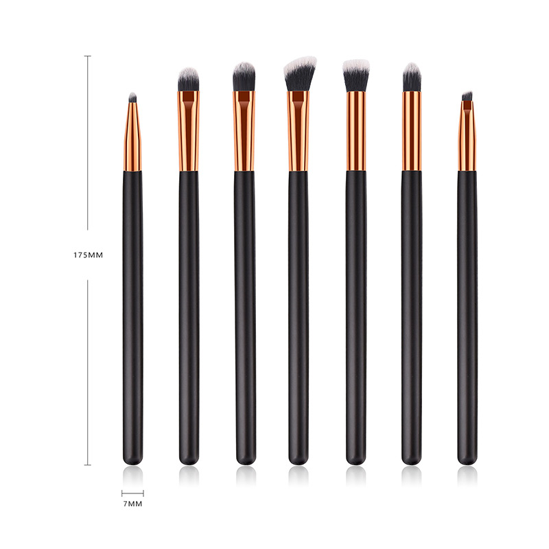 Fashion Black Flat Shape Decorated Makeup Brush(7 Pcs),Beauty tools