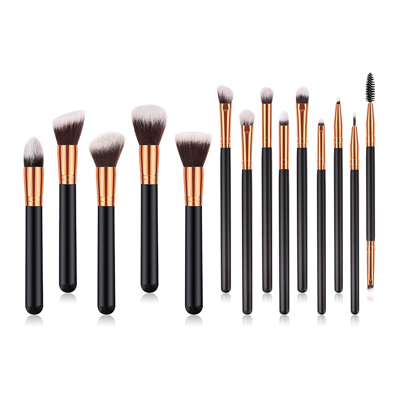 Fashion Black Round Shape Decorated Makeup Brush(14 Pcs),Beauty tools