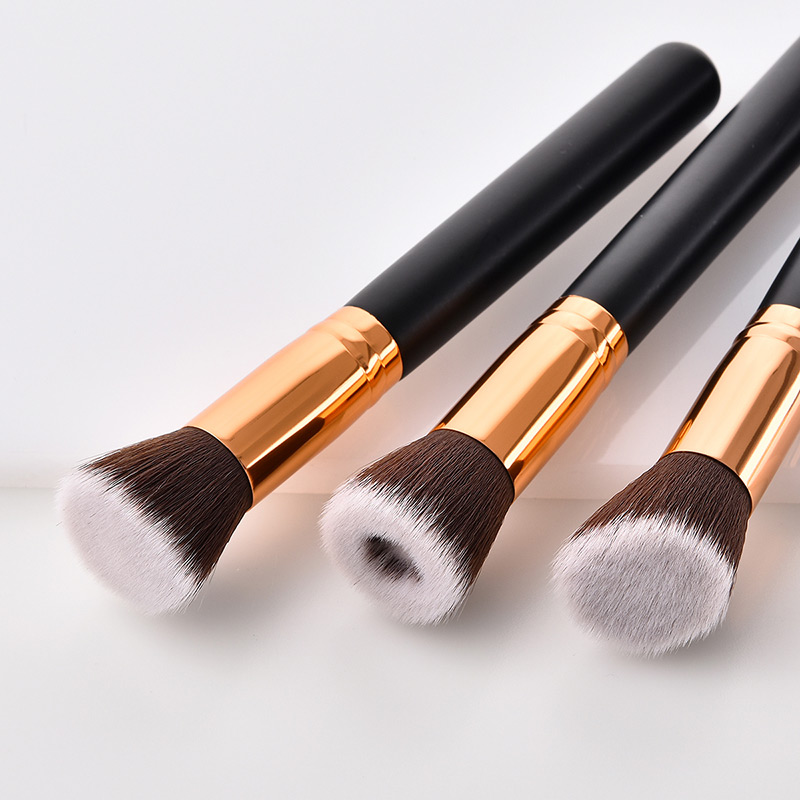 Fashion Black Round Shape Decorated Makeup Brush(16 Pcs),Beauty tools