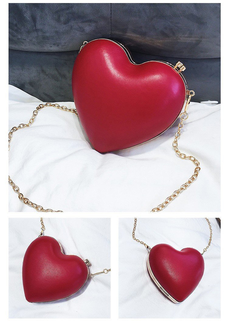 Fashion Red Heart Shape Decorated Bag,Wallet