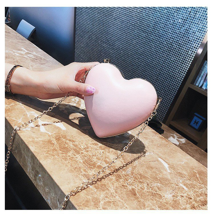 Fashion Pink Heart Shape Decorated Bag,Wallet