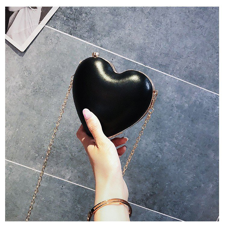 Fashion Black Heart Shape Decorated Bag,Wallet