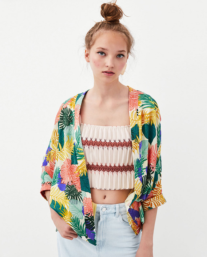 Fashion Multi-color Leaf Pattern Decorated Coat,Sunscreen Shirts