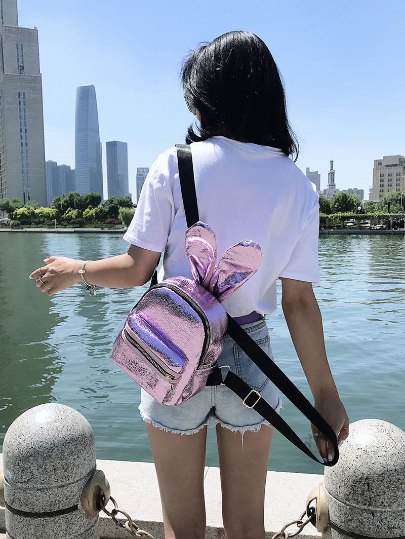 Fashion Gray Rabbit Ear Shape Decorated Backpack,Backpack