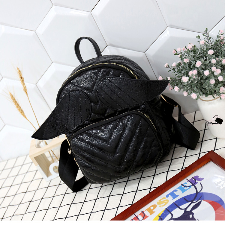 Fashion Black Moustache Shape Decorated Backpack,Backpack