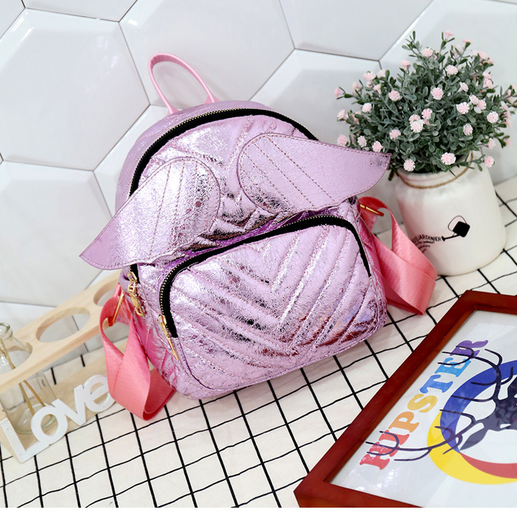 Fashion Pink Moustache Shape Decorated Backpack,Backpack