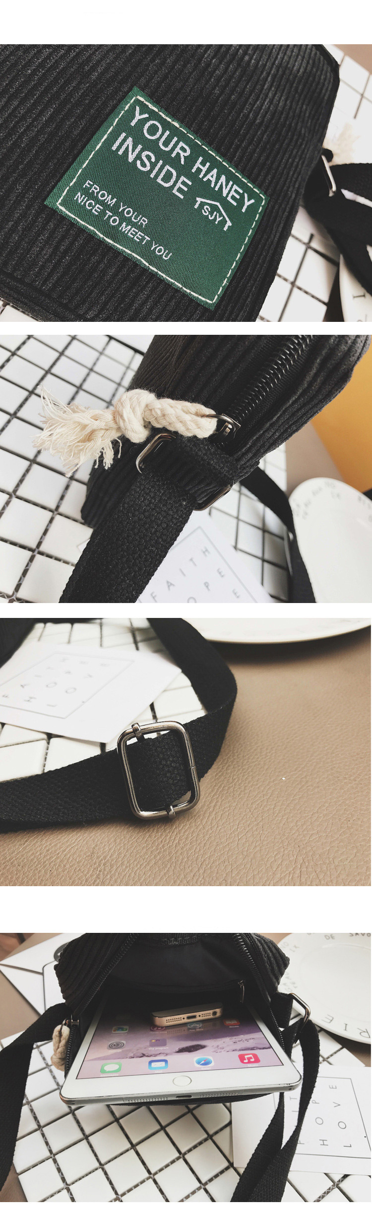 Fashion Gray Letter Pattern Decorated Shoulder Bag,Shoulder bags