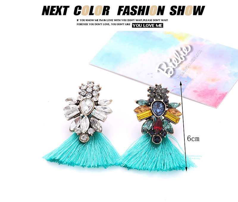 Fashion Navy Water Drop Shape Decorated Earrings,Stud Earrings