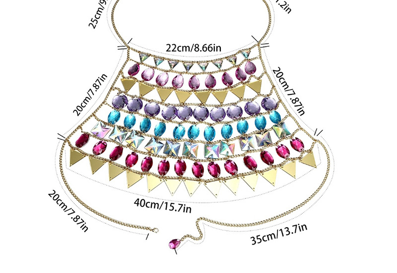 Fashion Multi-color Full Diamond Decorated Body Chain,Body Chain