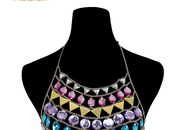 Fashion Multi-color Full Diamond Decorated Body Chain,Body Chain