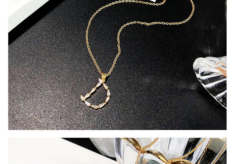 Fashion Gold Color D Letter Shape Decorated Necklace,Pendants
