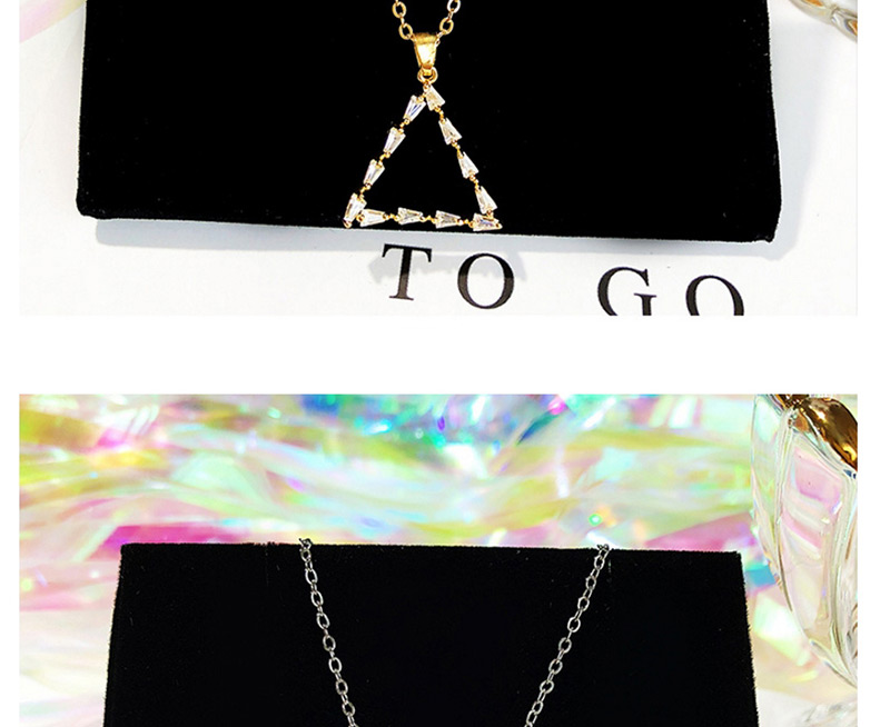 Fashion Gold Color Triangle Shape Decorated Necklace,Pendants