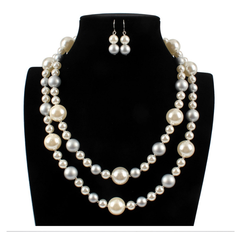 Fashion Khaki Pearl Decorated Jewelry Sets,Jewelry Sets