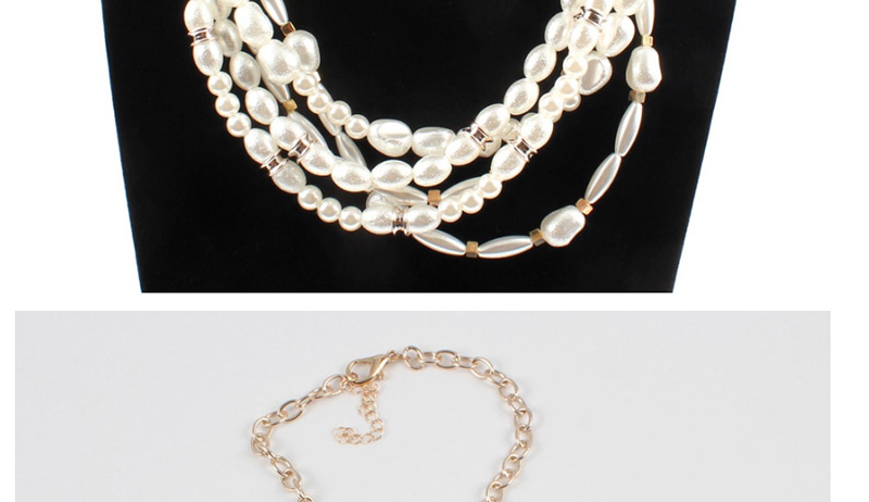 Fashion White Multi-layer Deisgn Necklace,Beaded Necklaces