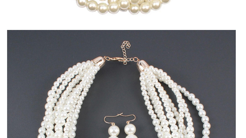 Fashion White Pure Color Decorated Jewelry Sets,Beaded Necklaces