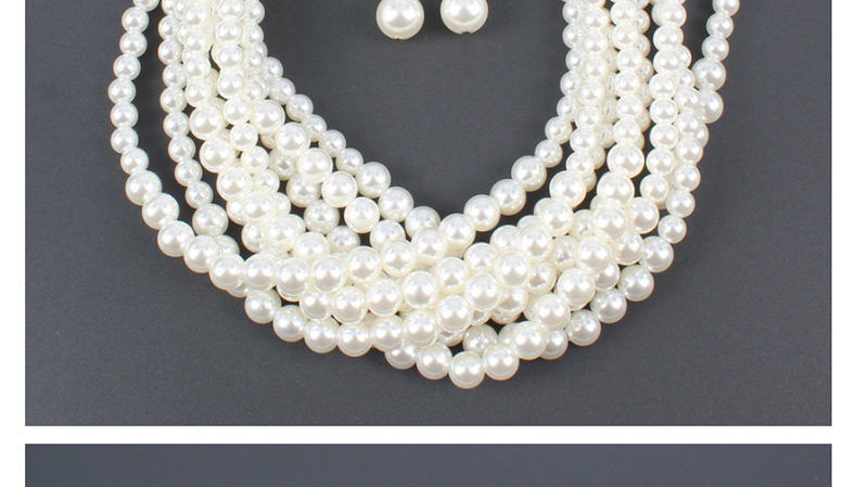 Fashion White Pure Color Decorated Jewelry Sets,Beaded Necklaces