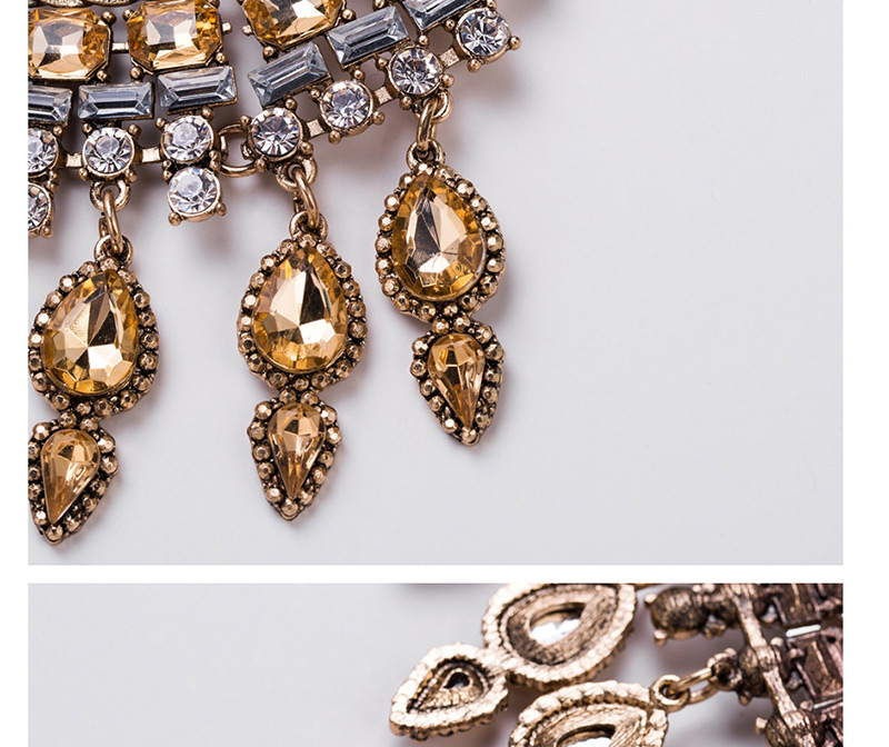 Fashion Gold Color Full Diamond Decorated Necklace,Bib Necklaces