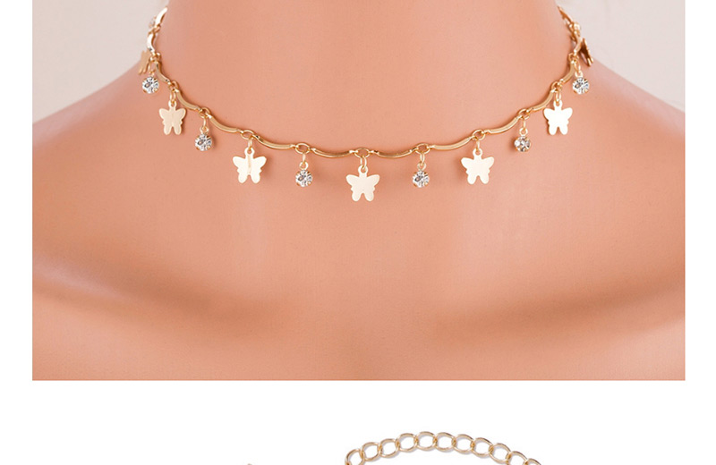 Fashion Gold Color Butterfly Shape Decorated Necklace,Bib Necklaces