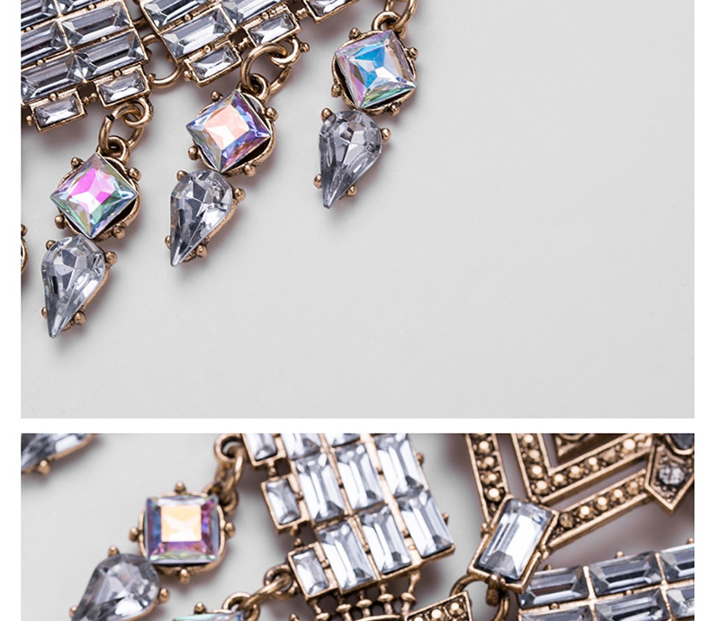Fashion Silver Color Full Diamond Decorated Necklace,Bib Necklaces