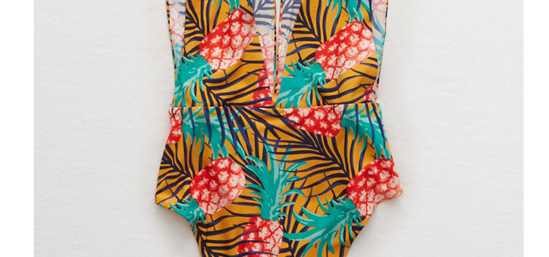 Sexy Multi-color Pineapple Pattern Decorated Swimwear,One Pieces